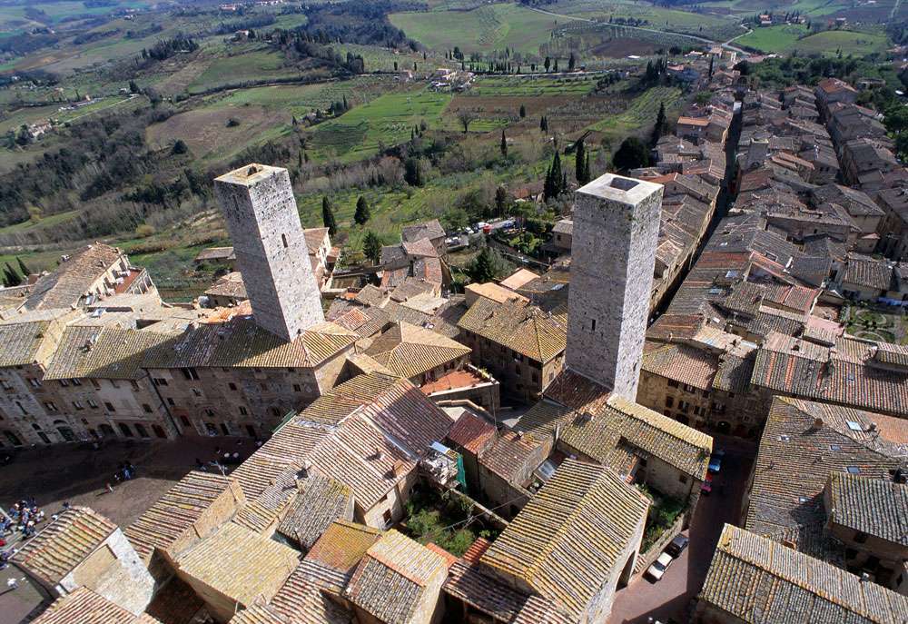 Volterra and San Gimignano helicopter tour